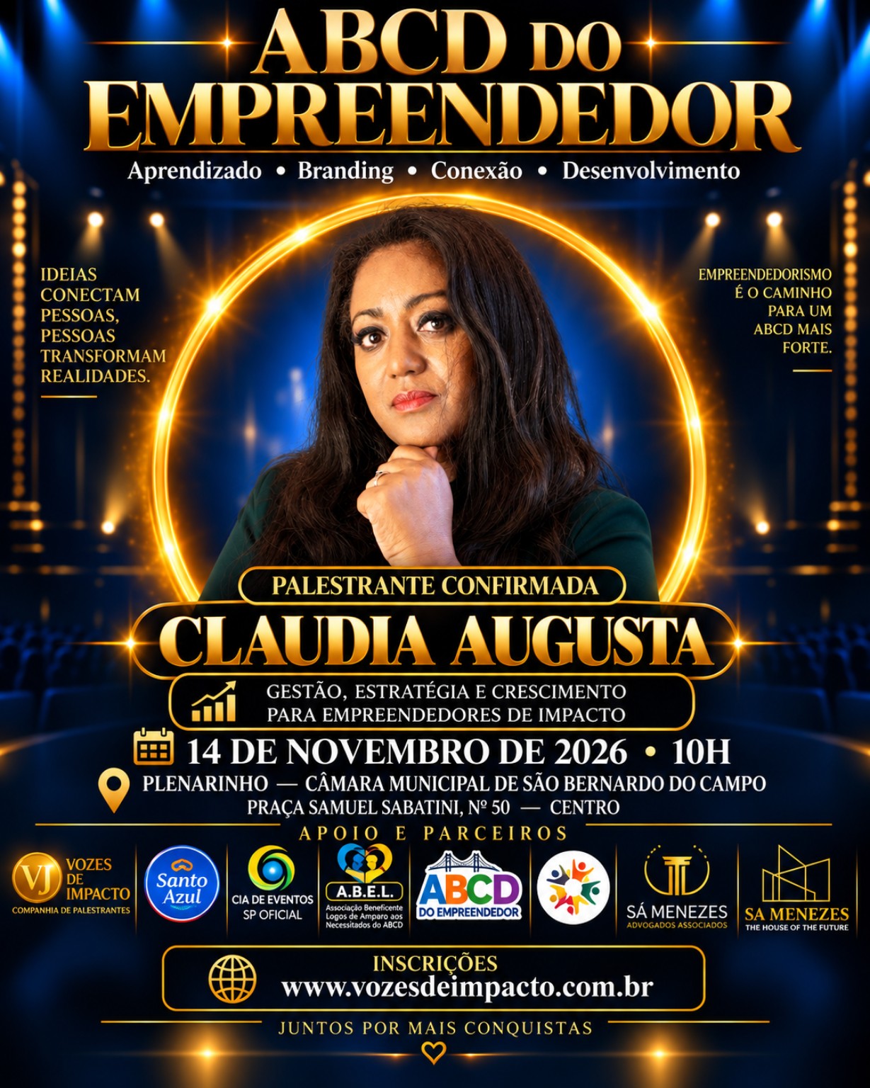 Card de Cláudia Augusta no ABCD do Empreendedor