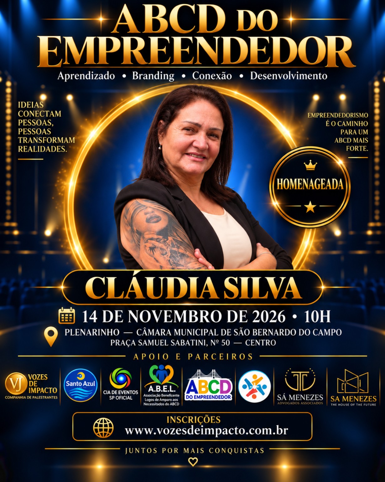 Card de Cláudia Silva no ABCD do Empreendedor