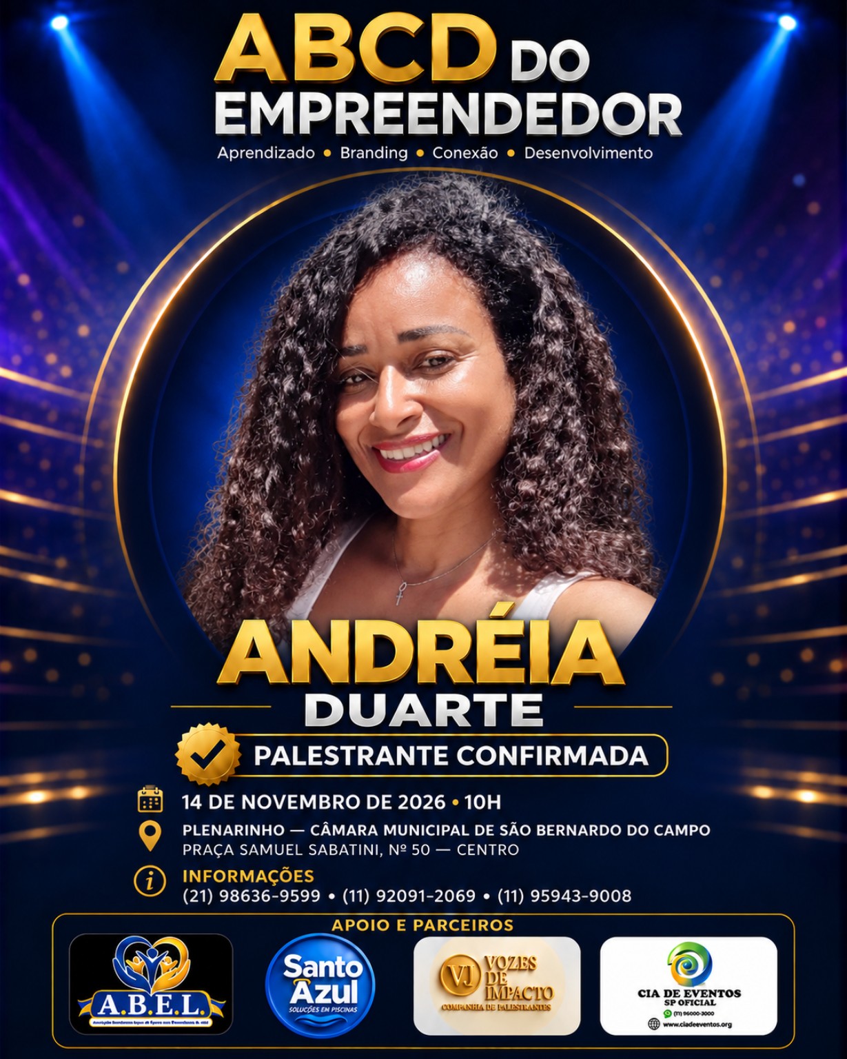 Card de Andréia Duarte no ABCD do Empreendedor