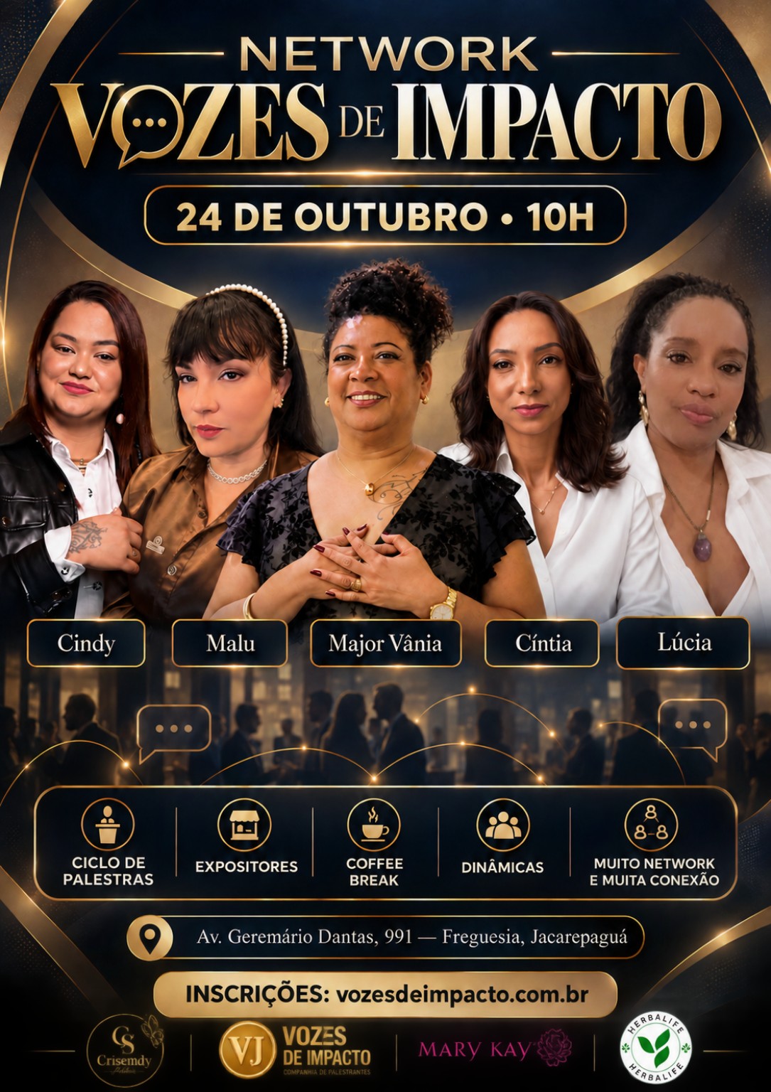 Cartaz do Network Vozes de Impacto — 24 de outubro, às 10h